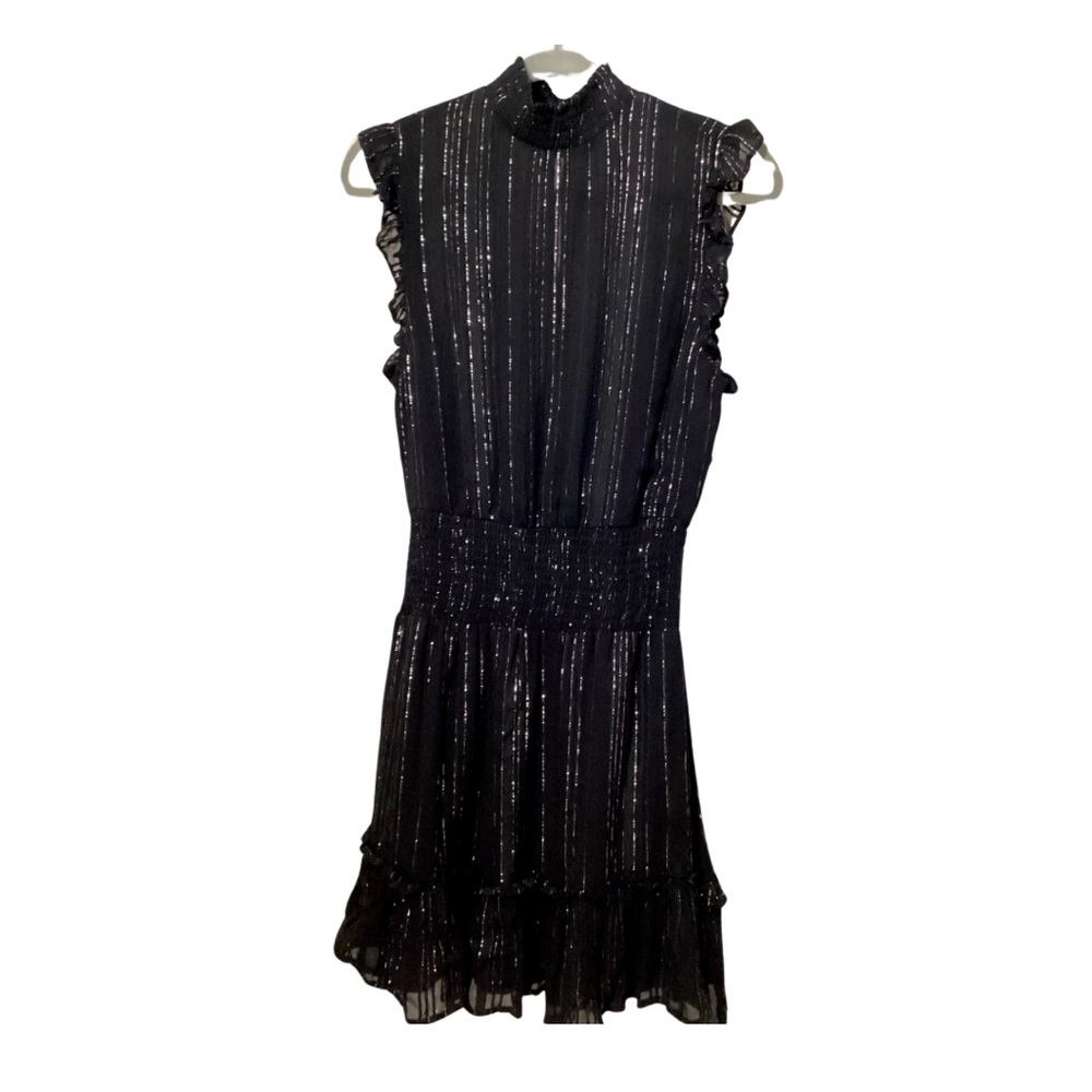 Shop Elan Black and Silver Halter Dress
